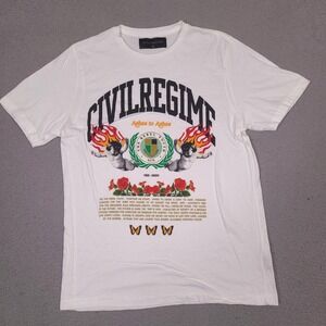 Civil Regime Rebel Youth Ashes to Ashes T-Shirt Mens Large White 2022‎